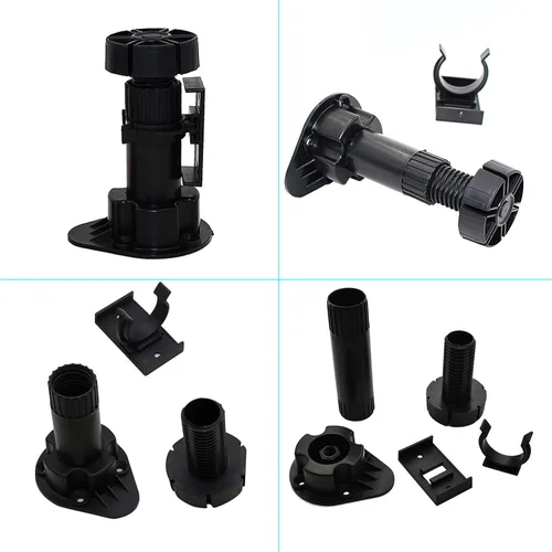 Vista 5 de Patas niveladoras negras para muebles o gabinetes, soporta 330 libras por pata, se ajusta de 3 7/8 pulgadas a 5 3/8 pulgadas, paquete de 12