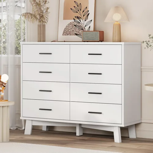 Vista 15 de Xixini Cómoda para dormitorio, cómoda moderna de 6 cajones con base resistente en forma de X, organizador de almacenamiento de ropa doble de madera