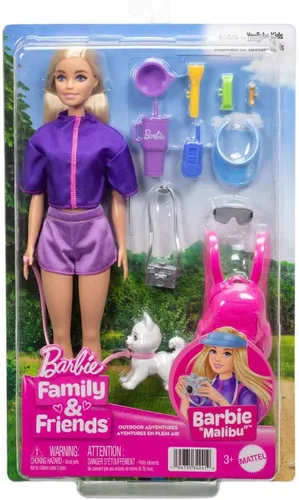 Vista 7 de Barbie Malibu Outdoor Adventures Moda Muñeca con traje de aventura