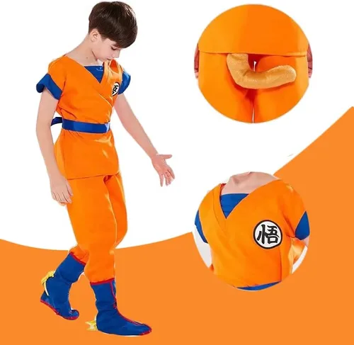 Vista 5 de KONLIYU Disfraz de cosplay para niños, trajes de anime para Halloween, conjunto de ropa de vestir