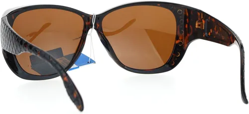 Vista 4 de SA106 Gafas de sol polarizadas de 2.165in con diamantes de imitación de mariposa OTG