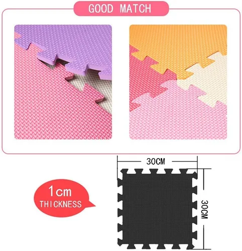 Vista 4 de Tapetes de juego para bebe, tapete de espuma en forma de rompecabezas para ejercicio, hogar y equipo de gimnasio, juguete suave para bebe Blanco
