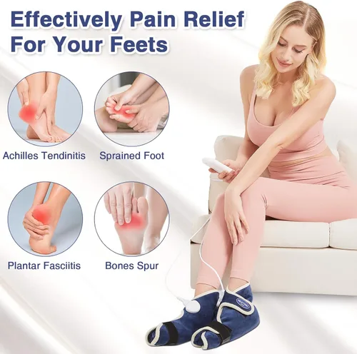 Vista 2 de AOBOCO 1 par de almohadillas térmicas de pies para fascitis plantar, calentadores de pies calentados para tendinitis de Aquiles, esguince de talón