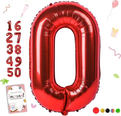 Vista 107 de Globos grandes de 40 pulgadas de números del 0 al 9, globos numéricos para decoración de fiesta de cumpleaños, globos de helio de aluminio