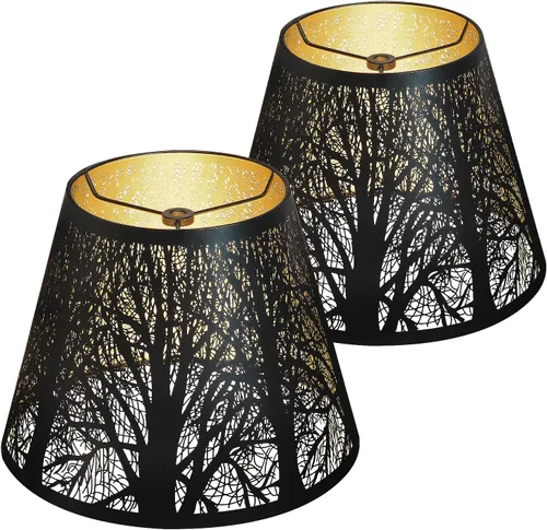 Vista 11 de Pantalla de lámpara de barril pequeño, repuesto de pantalla de flecha grabada de metal Replacement for Table Lamps and Wall Lights, 6'' Top 10