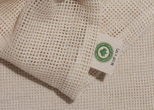 Vista 5 de Bolsas de lavandería de malla de algodón para ropa delicada, Beige