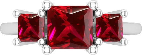 Vista 2 de Dazzlingrock Collection Anillo de compromiso de 3 piedras para mujer disponible en varias piedras preciosas creadas en laboratorio de princesa