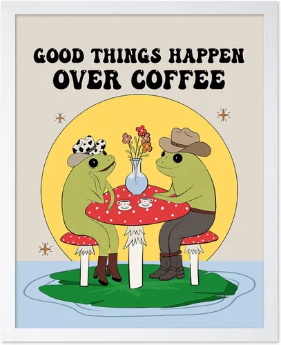 Vista 41 de Poster Master All That Is Meant To Be Poster - Retro Frog on Mushroom Print - Meditation Art - Motivational Design - Preppy Print - Trendy Decor