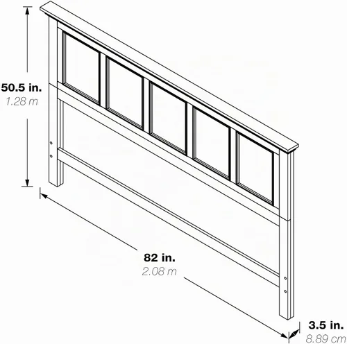 Vista 2 de Office Star Products OSP Home Furnishings Farmhouse Basics - Cabecera tamaño King, acabado negro rústico