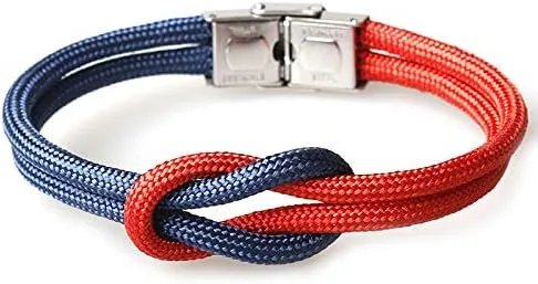 Vista 2 de Zboro 26752 - Pulsera de nailon con nudo infinito, cierre plegable, estilo azul marino