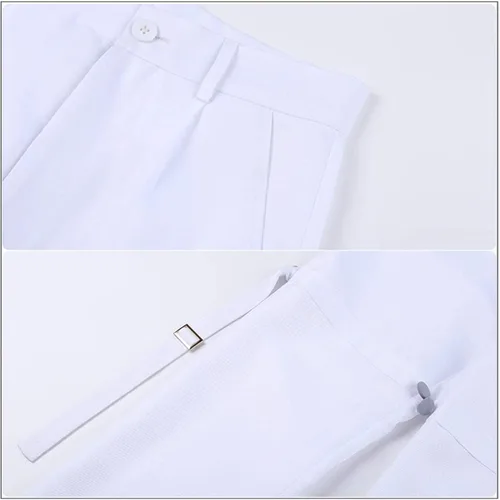 Vista 6 de Ouma Kokichi - Disfraz de cosplay blanco para uniforme escolar Danga V3, traje de Halloween con bufanda