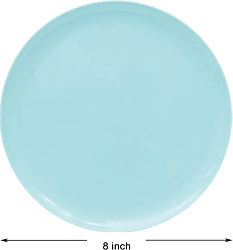 Vista 2 de Youngever Platos de plástico de 8 pulgadas, juego de 9 (color costero), platos pequeños, para ensalada y postre
