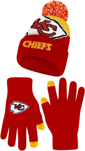 Vista 31 de Ultra Game Adults NFL Official Super Soft Winter Beanie Knit Hat With Warm Touch Screen Gloves