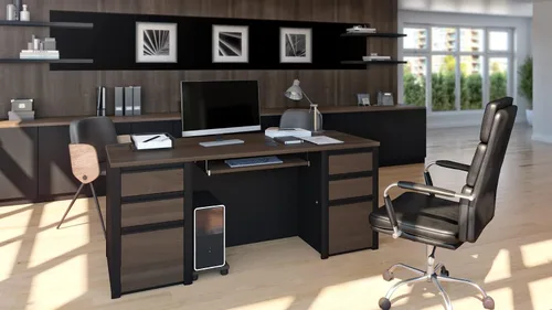 Vista 2 de Bestar Connexion - Escritorio ejecutivo, 72 W, Antigua y negro