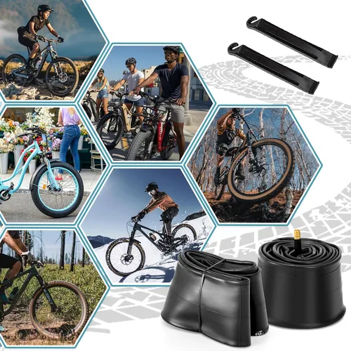 Vista 7 de Hycline Tubo interior para bicicleta de grasa: 20/26x3.0-4.0 pulgadas, paquete de 2 tubos eléctricos para neumáticos grasos AV 1.260 in, válvula