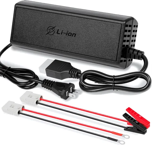 Vista 10 de Cargador de batería LiFePO4 de 14.6V 10A para baterías de fosfato de hierro y litio de 12 V, carga rápida, alta eficiencia, indicador LED, diseño