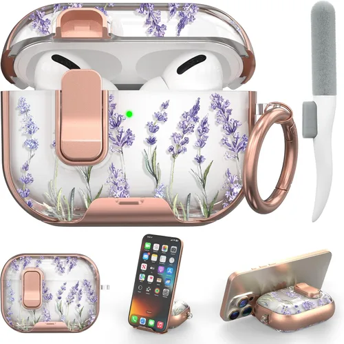 Vista 16 de Funda para Apple AirPods Pro 3 2025 con bloqueo de seguridad y soporte para negro - p