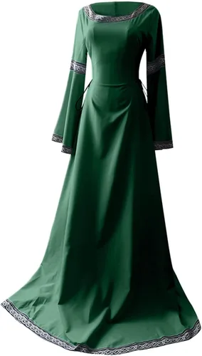 Vista 3 de Disfraz para mujer, estilo renacentista, vestido largo, vestido medieval, victoriano, irlandés