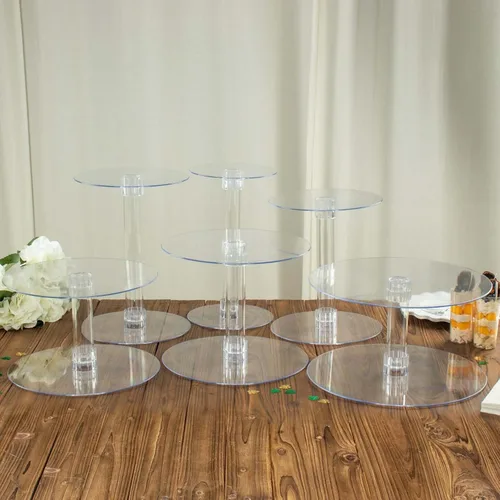 Vista 4 de Efavormart - Soporte para decoración de postres de 6 niveles de cristal acrílico resistente para decoración de postres para fiesta de cumpleaños