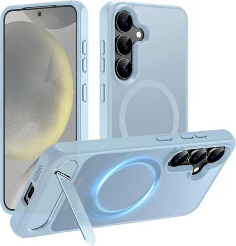 Vista 29 de Hualele - Funda magnética para Samsung Galaxy S24 Plus/S25 Plus con soporte de metal, [compatible con MagSafe]
