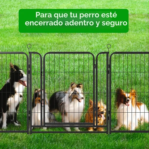 Vista 8 de Kfvigoho Corralito para perros para exteriores, extra ancho, 12 paneles de valla resistente para perros, 32 pulgadas de altura, antioxidante