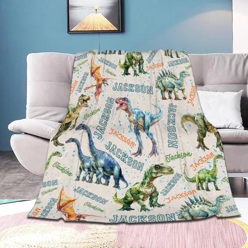 Vista 35 de Manta de bebé de esqueletos de dinosaurios de neón retro de los años 80, regalos para niños y niñas, decoración de dinosaurios, felpa suave
