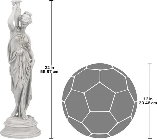 Vista 4 de Design Toscano Dione the Divine Greek Water Woman - Estatua de jardín para interiores y exteriores, tamaño mediano, 22 pulgadas de alto, resina