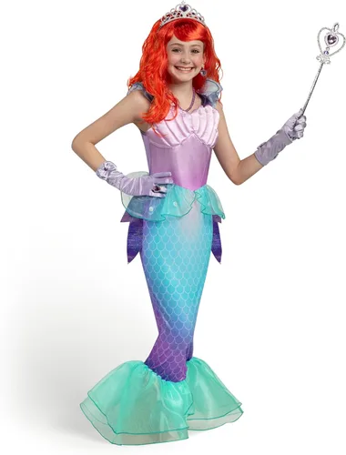 Vista 7 de Spooktacular Creations Girls Mermaid Costume, Ariel Costume for Girls Halloween Dress up and Costume parties