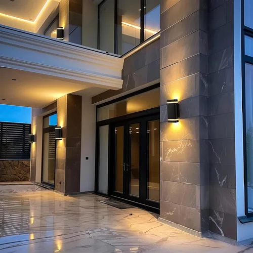 Vista 8 de iYogaled Lámpara exterior del amanecer al anochecer, bombillas de porche delantero incluidas, aplique de pared exterior, luces de arriba y abajo al