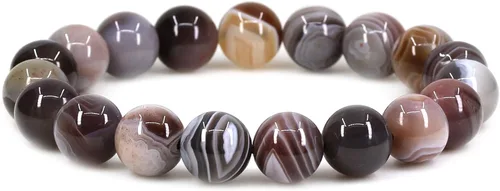 Vista 24 de Amandastone Pulsera elástica de cuentas redondas de 0.394 in con piedras preciosas naturales de 7 pulgadas Bloodstone africano