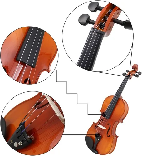 Vista 7 de Imelod Juego de cuerdas de violín universal completo (G-D-A-E) cuerdas de violín Fiddle de núcleo de acero con envoltura de níquel-plata con extremo