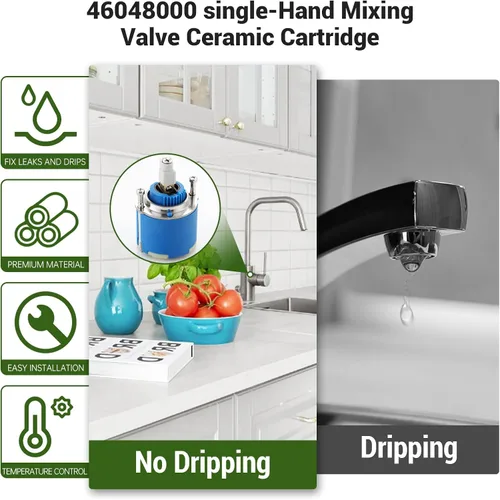 Vista 5 de Reemplazo del cartucho de grifo compatible con Grohe 46048000 Cartucho de cerámica de válvula mezcladora de una sola manija