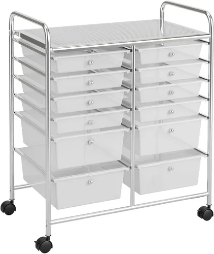 Vista 30 de ARLIME Carrito de almacenamiento de 10 cajones, carrito de 10 cajones, carrito organizador con ruedas, organizador de papel para álbumes
