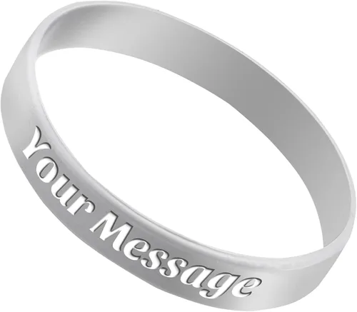 Vista 17 de 50 pulseras de silicona personalizadas para motivación, recuerdos de fiesta, eventos, cumpleaños, conciencia Negro