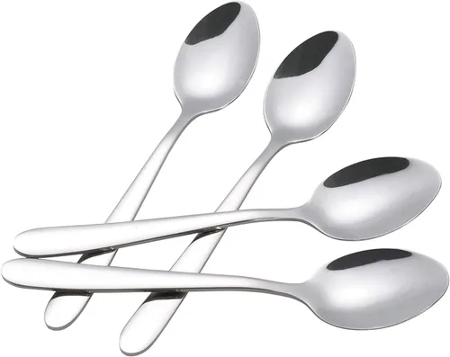 Vista 7 de Cuchara de postre de acero inoxidable de 12 piezas, juego de cucharas de cubiertos