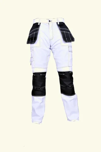 Vista 5 de Pantalones de construcción para hombre con rodillas Cordura reforzadas, pantalones de trabajo de carpintero, pantalones tácticos de seguridad
