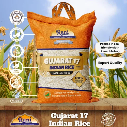 Vista 4 de Rani Gujarat 17 Arroz indio 64 oz (4 libras) 4.0 lbs Bolsa de tela ~ Todo natural Apto para gluten Vegano Kosher Calidad de exportación