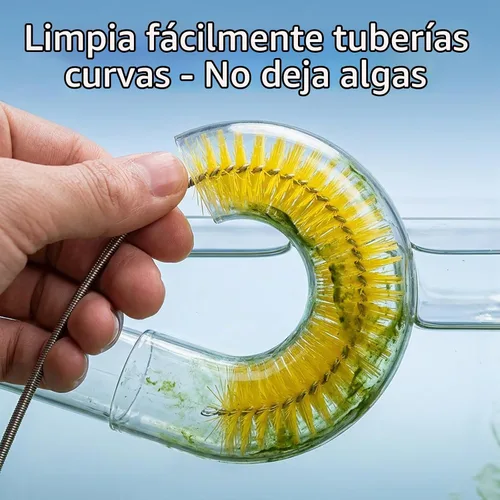 Vista 4 de Juego de cepillos de drenaje flexibles de 67 pulgadas, limpiador de tuberías de manguera larga de doble extremo con 2 cepillos de limpieza de paja