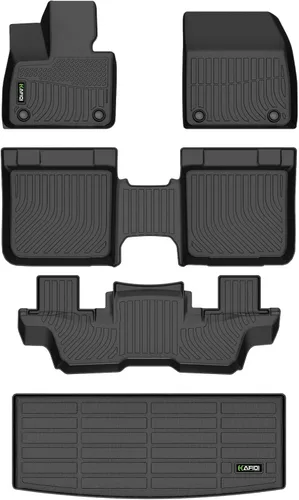 Vista 33 de HAFIDI® Juego de alfombrillas y forro de carga para Kia EV9 2024 2025 2026 (no apto para sillas de relajación), protección para todo tipo de clima