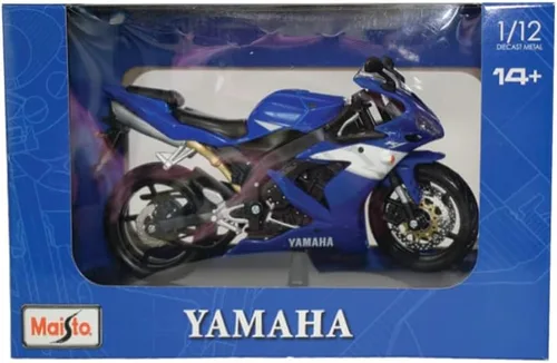 Vista 3 de Maisto Yamaha YZF-R1 - Motocicleta a escala 1:12, increíblemente detallada, réplica de motocicleta coleccionable, color azul