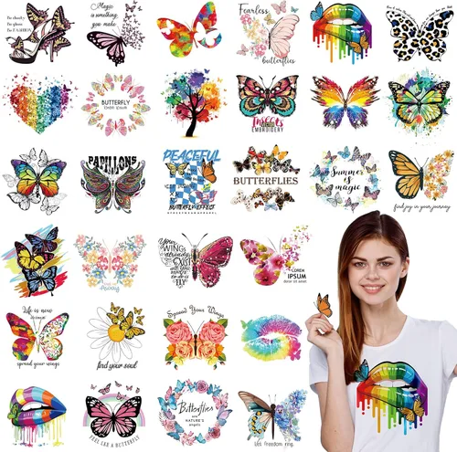 Vista 10 de Panelee - 30 unidades de transferencia de verano con diseño de mariposa