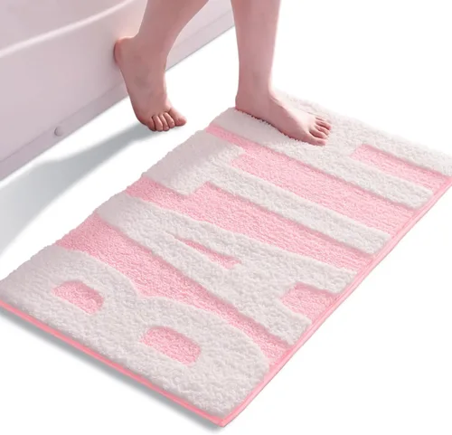 Vista 9 de Alfombras de Baño Beige Lindas Alfombras de Baño Antideslizantes Alfombra de Piso Colorida, Alfombra de Baño Gruesa Suave Peluda Decoración de Baño