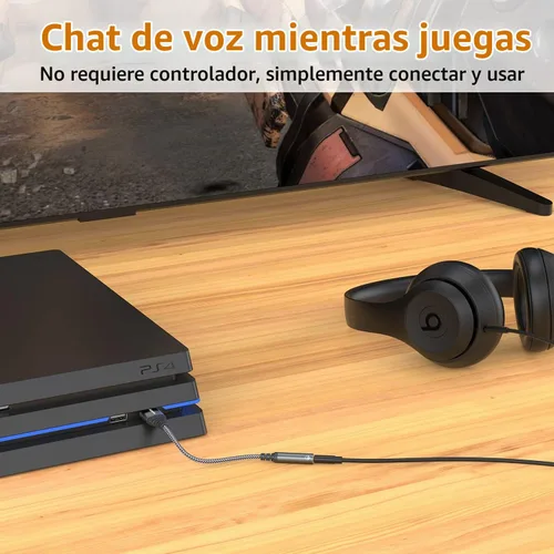 Vista 6 de Adaptador de USB a conector de audio de 3.5mm, convertidor de tarjeta de sonido externa compatible con auriculares, PC, portátil, Mac, computadoras