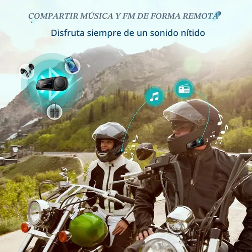 Vista 4 de MAXTO Auriculares Bluetooth M2 para motocicleta, intercomunicador BT5.0
