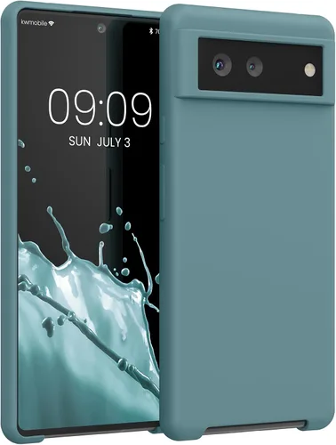 Vista 134 de kwmobile Funda Compatible con Google Pixel 6 Pro - Funda de teléfono de silicona TPU con acabado suave - Azul Arrecife