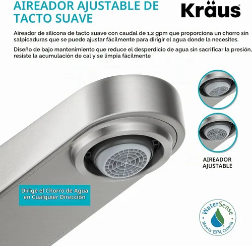 Vista 8 de KRAUS Indy Grifo de Lavabo de un Orificio de una Sola Manija en Cromo, KBF-1411CH Cromado