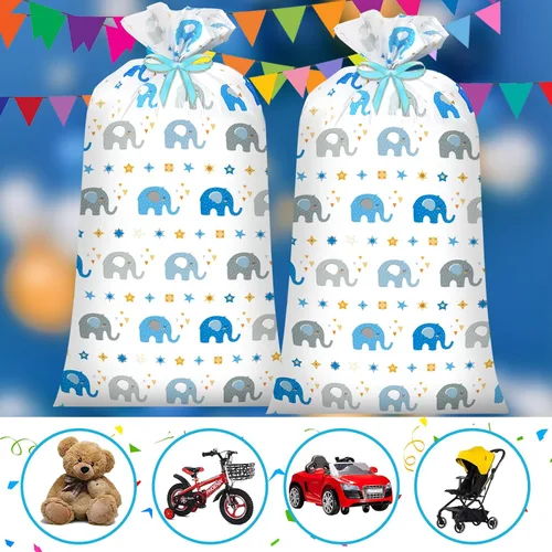 Vista 4 de DecorWoo - 4 bolsas de regalo jumbo de 48 pulgadas para baby shower, bolsas de regalo gigantes para regalos enormes, bolsas de envoltura de gran