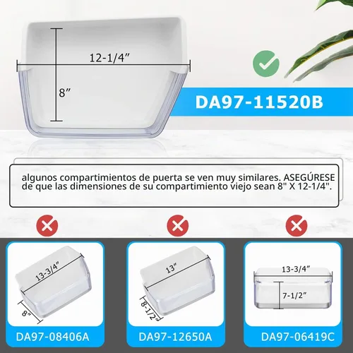 Vista 4 de DA97-11520B Contenedor para puerta de refrigerador compatible con estante