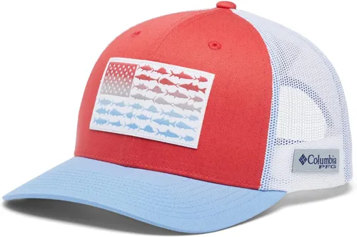 Vista 22 de Columbia Gorra de bola de malla Bandera antigua de malva/blanco/pescado
