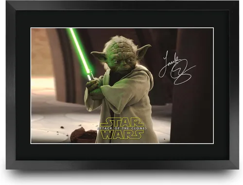 Vista 32 de HWC Trading Star Wars Episodio 1 La Amenaza Fantasma Regalos Presentación Impresa Autografiada Montaje para Fans de Recuerdos de Películas - 16" x